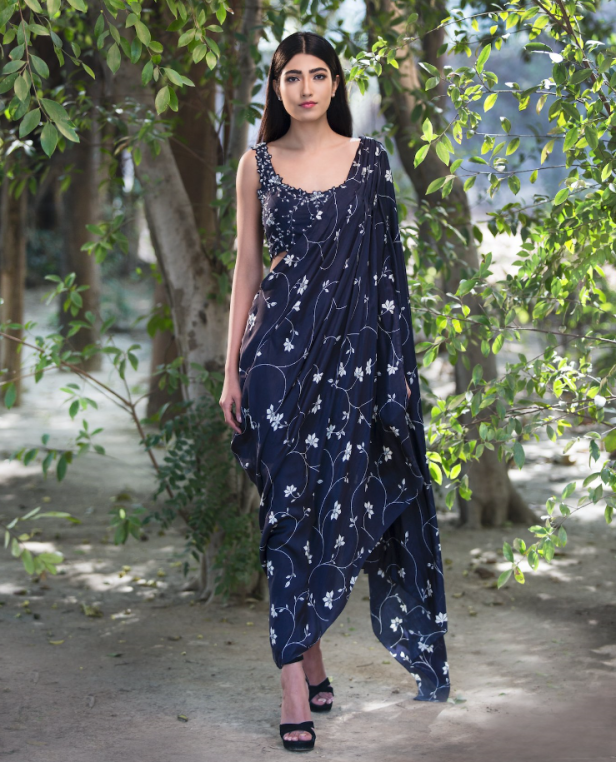 NAvy silk saree